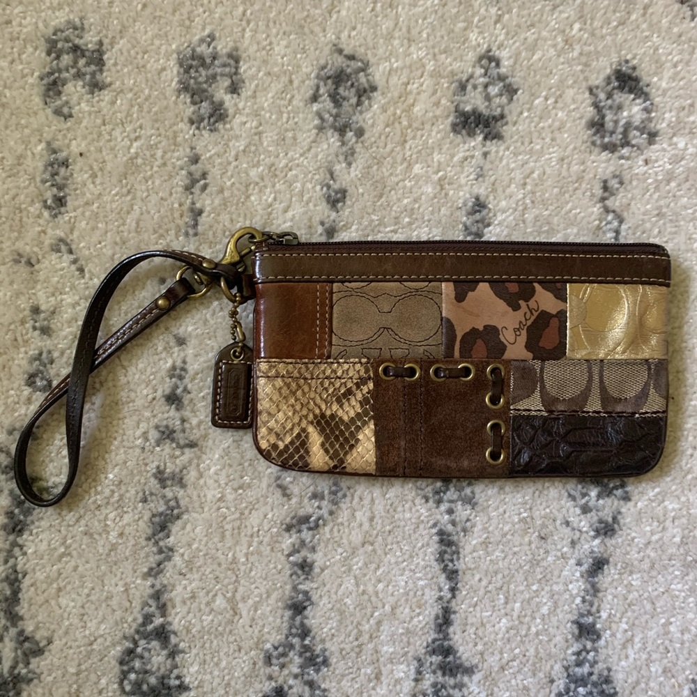 *sold* Coach patchwork wristlet used